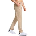 thumbnail image 3 of Pantalones de golf Pudolla para hombre, vestido elástico, ligero, color caqui, 3 of 7