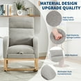 thumbnail image 5 of Modern Nursery Rocking Chair with High Backrest, Padded Seat & Side Pocket,Glider Rocker Accent Armchair for Living Room,Bedroom,Reading & Relax,Gray, 5 of 8