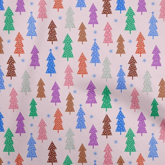 oneOone Viscose Chiffon Blush Pink Fabric Tree Sewing Fabric By The Yard Printed Diy Clothing Sewing Supplies 42 Inch Wide