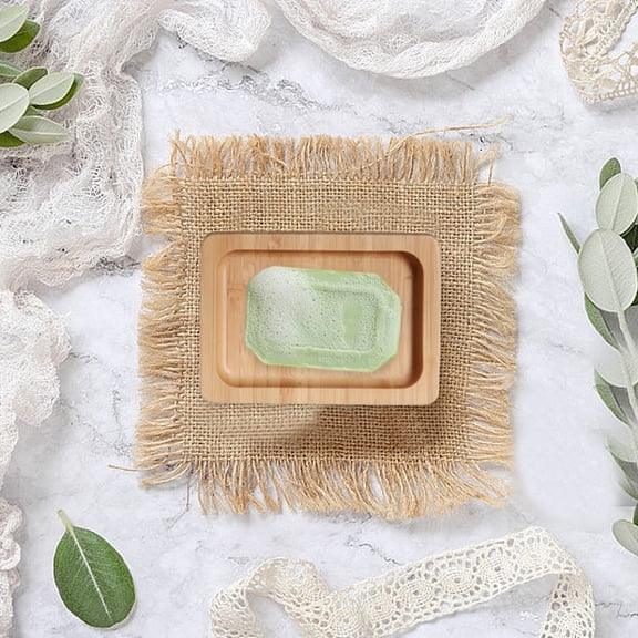 Nkmbld Soap Dish for Bathroom, Natural Wood Soap Box Self-Draining Soap Holder Keeps Soap Bars Dry and Clean, Brown