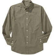 Big Men's Wrinkle-Resistant Plaid Poplin Long-Sleeve Shirt