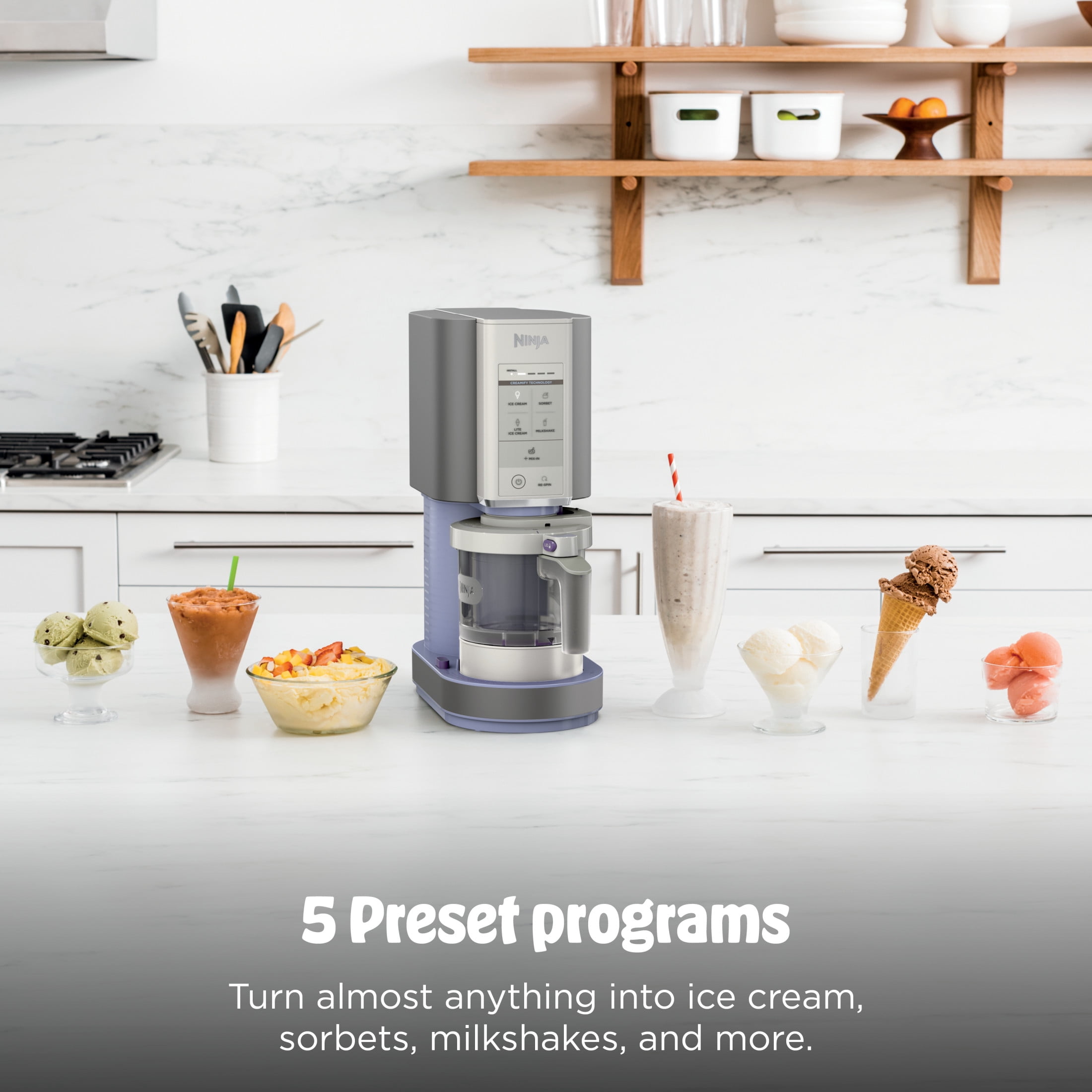 Ninja CREAMi Ice Cream Maker, 5 Programs, 2 Pints with Lids, NC300