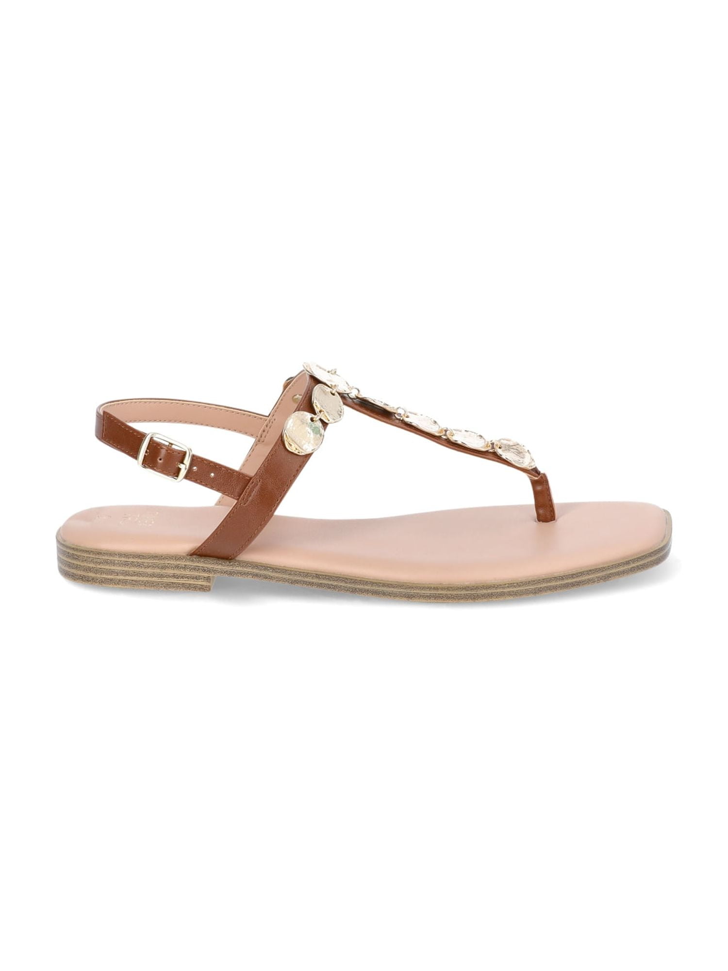 Time and Tru Women's Coin Embellished Thong Sandals