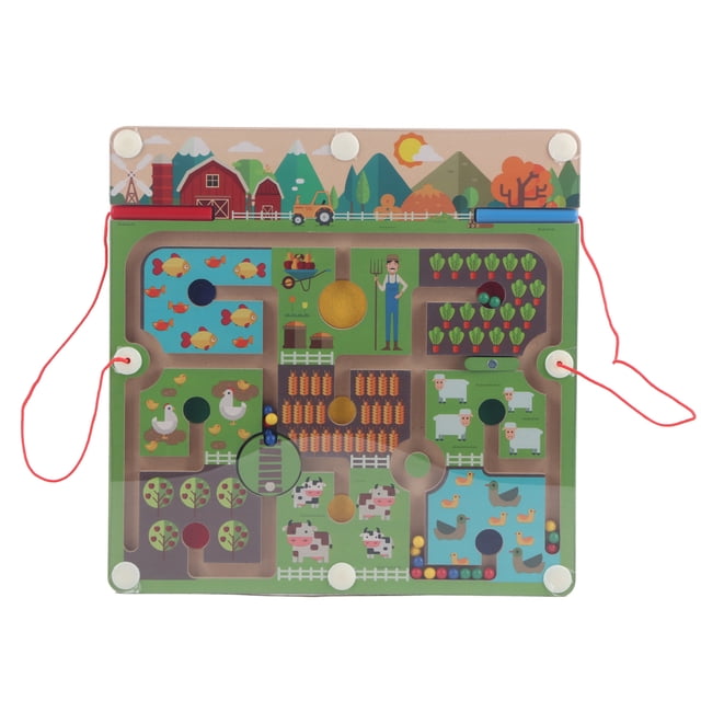 Juguete de entrenamiento cerebral para niños, juguete educativo de madera magnético para niños, juguete educativo de laberinto, funcionamiento suave