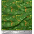 thumbnail image 1 of Soimoi Green Poly Georgette Fabric Mix Fruits Print Fabric by Yard 52 Inch Wide, 1 of 3