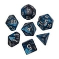 thumbnail image 4 of 7x Polyhedral Dices Smooth D4-D20 game polyhedral dices role for Math Teaching Bar Table Board Games Gray Blue, 4 of 7