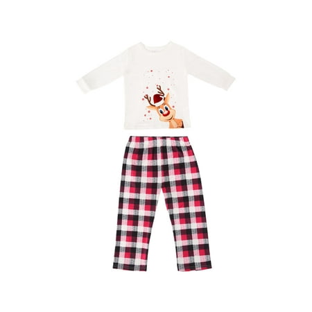 

Meihuid Holiday Family Pajamas Matching Sets Christmas PJs with Mama Bear Printed Romper Plaid Pants Sleepwear