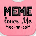 thumbnail image 4 of Inktastic Meme Loves Me Baby Clothes Girls Baby Bib, 4 of 4