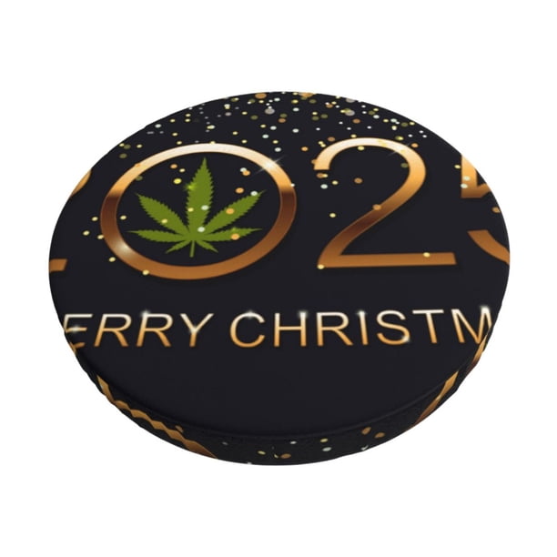 Balery 2025 And Merry Christmas Fundas de asiento para taburete de bar redondo de tela de terciopelo ajustables que protegen de arañazos y manchas para sillas de 14 a 17 pulgadas.-12 inch