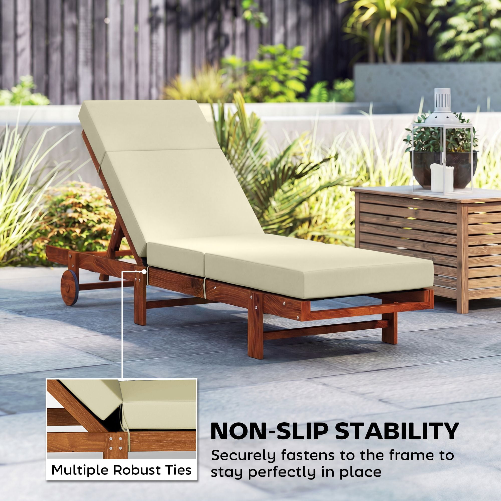 Alvantor Chaise Lounge Cushion 4" Lounge Cushion for Outdoor Patio 26" x 80 ", Cream White