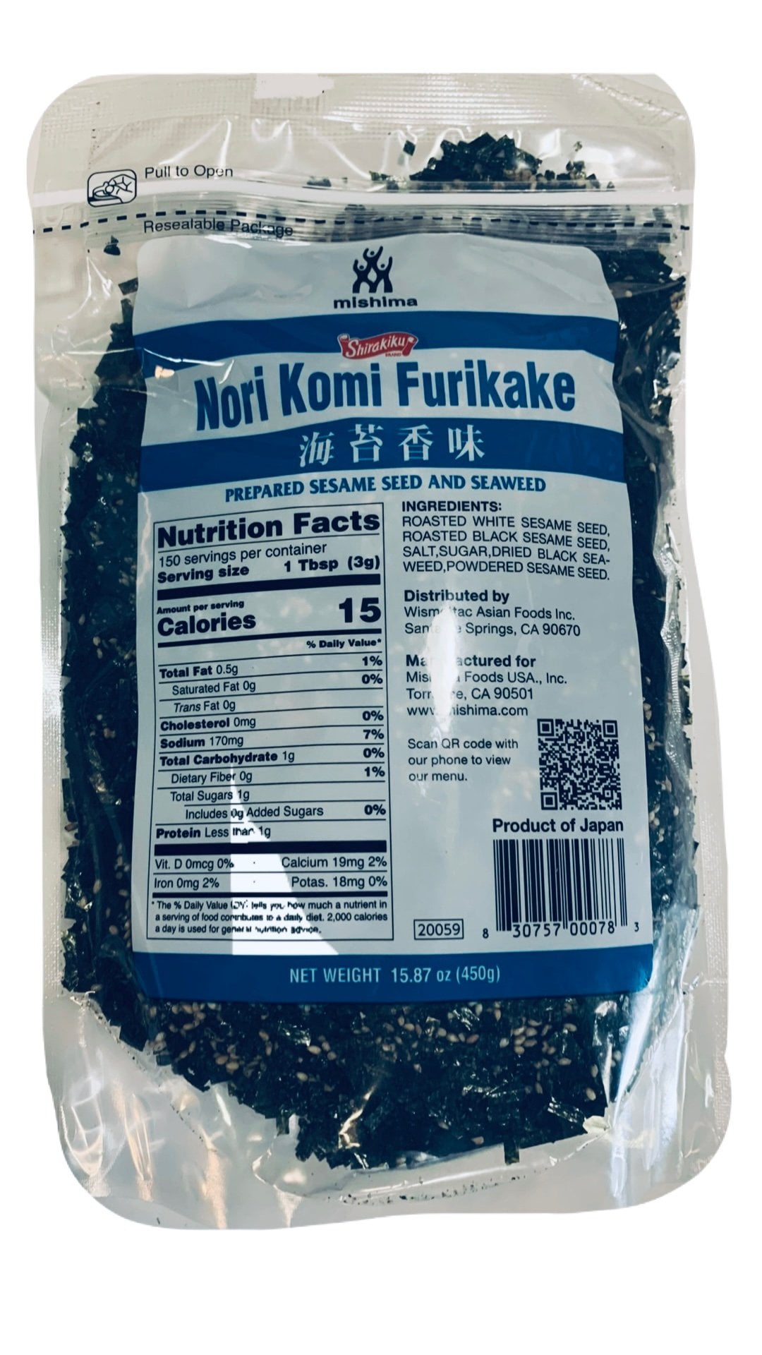 Mishima Nori Komi Furikake Seaweed Sesame Seed Seasoning 15.87 Ounce