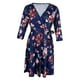 thumbnail image 3 of Vestido De Media Pierna Cuello V Manga Corta Floral Mujer Fiestas De Disfraces Noche De SG Baoblaze  Vestido en V floral con cuello en V, 3 of 8
