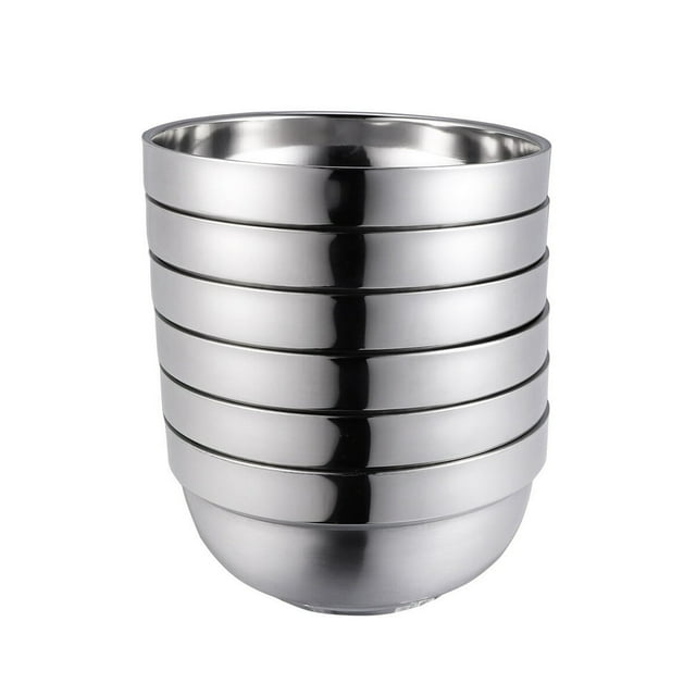 EIGTHTAIL Bols Acier Métal Bol en Acier Inoxydable Collation Petit Ensemble de Salade Argent Enfants Assaisonnement Riz Isolé Nourriture