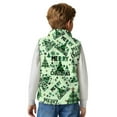 thumbnail image 6 of Xixirimido Christmas Trees Stars Green Pattern Kids Zip-up Vest for Girls Boys Sleeveless Fleece Vest with Pockets Stand Collar Jacket Kids Fall Winter Outwear for 9-10, 6 of 7