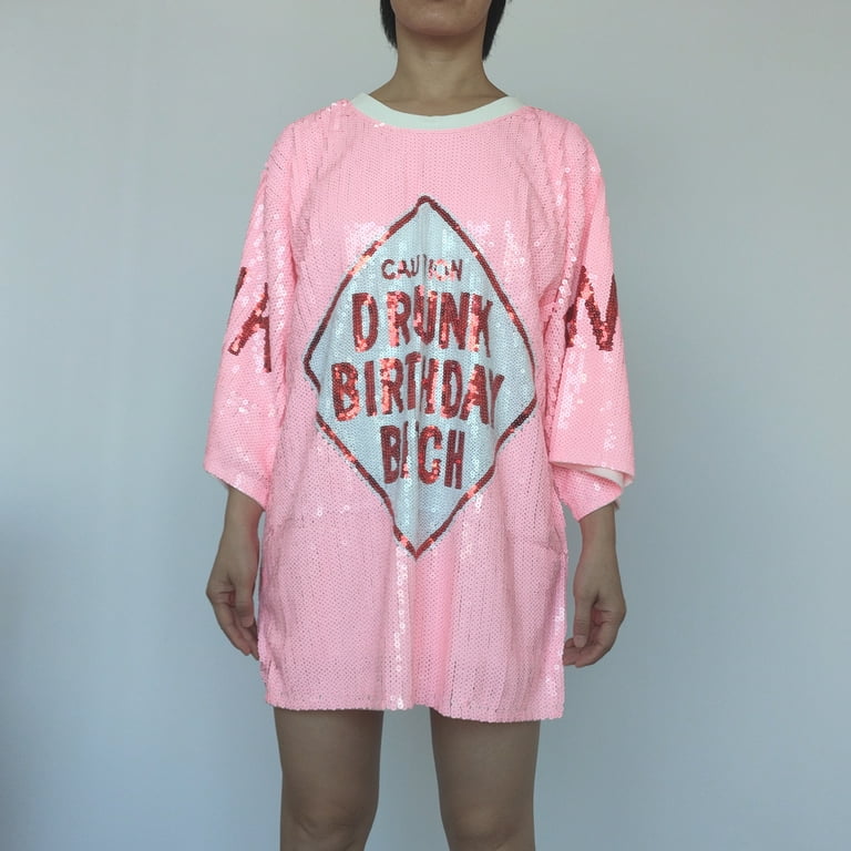 Pink and green sequin jersey dress 2025