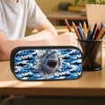 thumbnail image 6 of Kuiaobaty Camo Shark Print Backpack and Pencil Case Set with Lunch Bag for Boys Girls Multi Pockets Backpack Lunch Box with Adjustable Strap Roomy Bookbag Pencil Pouch for School Travel Picnic, 6 of 7