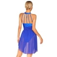 thumbnail image 3 of Aiihoo Women's Lyrical Modern Contemporary Ballet Leotard Dress Chiffon Dancewear Royal Blue XL, 3 of 7