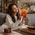 thumbnail image 7 of Halloween PUMPKIN PLUSH Stuffed Toy with Jack-o'-Lantern , Soft Orange Cuddly Halloween Decor for , Party Table, Bedroom, Seasonal Display or Gift, 7 of 7