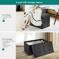 thumbnail image 4 of 30 Inches Folding Storage Ottoman Bench, Faux Leather Storage Chest, Coffee Table Foot Rest Stool Seat, Black, 4 of 7