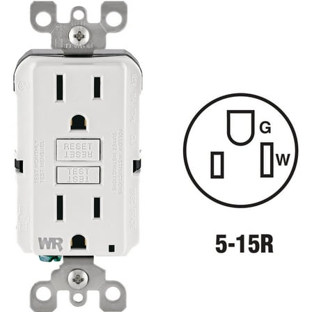 Leviton SmartlockPro Self-Test GFCI Outlet - Tamper & Weather Resistant - 1 Pc, White 15A