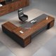 thumbnail image 2 of Conference L Shaped Office Desk Wood Vanity Mid Century Modern Computer Desks Long Conference Mesa Escritorio Office Furniture My Lux Decor Round, 2 of 34