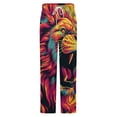 thumbnail image 5 of Colorful Roaring Lion Art Winter Female Pants Flannel High Waist Women Pants Lady Warm Straight Leg Plush Trousers, 5 of 7