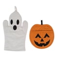 thumbnail image 1 of DII Halloween Cooking & Baking Collection Kitchen Accessories, Potholder & Oven Mitt Set, Ghost & Pumpkin, 2 Piece, 1 of 4