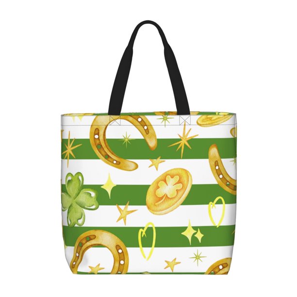 Balery Watercolor St Patrick Day Bolsa de Mano para Mujeres con Cremallera, Bolsa de Gimnasio con Compartimentos, Bolsa para Laptop, Bolsa para Trabajo