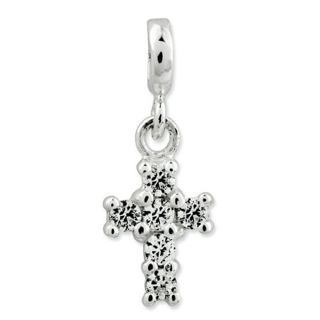 Cross Pendant Enhancer - Sterling Silver Cubic Zirconia Cross Enhancer