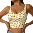 thumbnail image 2 of Haiem Shiba Inu Sunflower Pattern Womens Sports Bra - U Neck Padded Low Impact Yoga Bra Workout Crop Top Gym Moisture-Wicking Workout Vest -Small, 2 of 9
