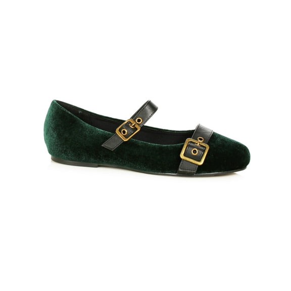 Rubie's Costume Co - Women's Green Velvet Witch Shoes with Buckles - Womens 7