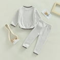 thumbnail image 4 of Musuos Baby Girls Boys Autumn Outfit Sets 4 10 18 24M 3T Long Sleeve O Neck Tops + Contrast Color/Striped Pants, 4 of 9