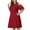 Red, variant on Patlollav Summer Dresses,Womens Plus Size Solid Casual Lace Short Sleeve Dress