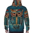 thumbnail image 7 of Wukai Owl In Blue Print Men Hoodies Fleece Sweatshirts Long Sleeve Sweaters Pullover Fall Outfits Winter Clothes-3X-Large, 7 of 7