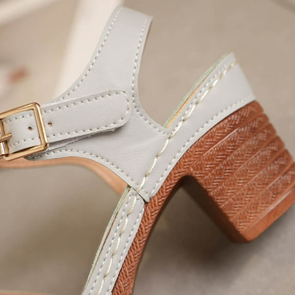 XDDST Medium Heel Sandals Women Dressy Summer Heels Scandals for Women High Heels Open Toe Cover Heel Suede Sandals Women's Platform & Wedge Sandals