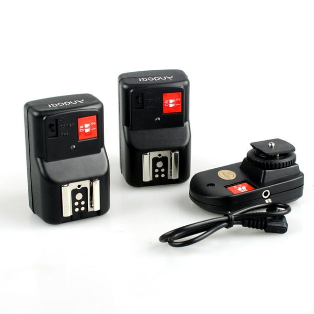 Cámara Disparador de flash Andoer PT-04GY Disparador de flash Flash Trigger Universal 4 Canales Control Remoto de radio inalámbrica Speedlite 1 transmisor y 2 Receptores para Canon Nikon Pentax O Andoer Disparador de flash