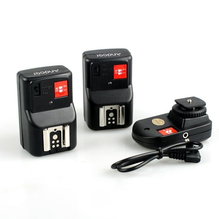 Pentax Wireless Remote - Andoer PT-04GY 4 Channels Wireless Remote Speedlite Flash Trigger Universal 1 Transmitter & 2 Receivers for Canon Nikon Pentax Olympus