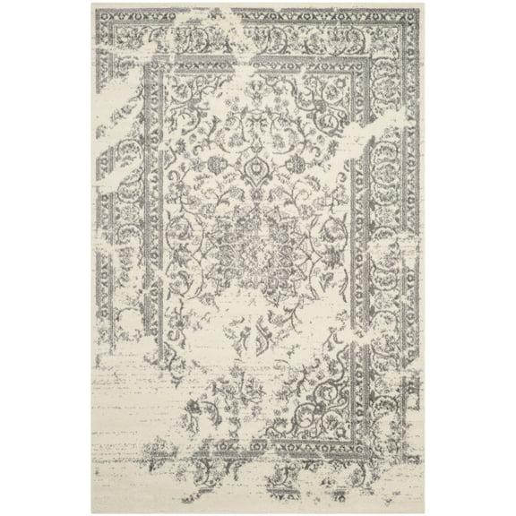 SAFAVIEH Adirondack Zoey Traditional Faded Area Rug, Ivory/Silver, 11' x 15'