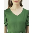 thumbnail image 5 of Moomaya Solid Viscose Front Slit Ruffle Dress, Summer Resort Wear Women Clothing, 5 of 8