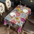 thumbnail image 5 of Pioneer Flower Floral Print Pattern Rectangle Tablecloth 60"x120",Waterproof Polyester Rectangle Table Cloth, Wipeable Spillproof Polyester Tablecloth for Dining, Camping, Indoor and Outdoor, 5 of 6