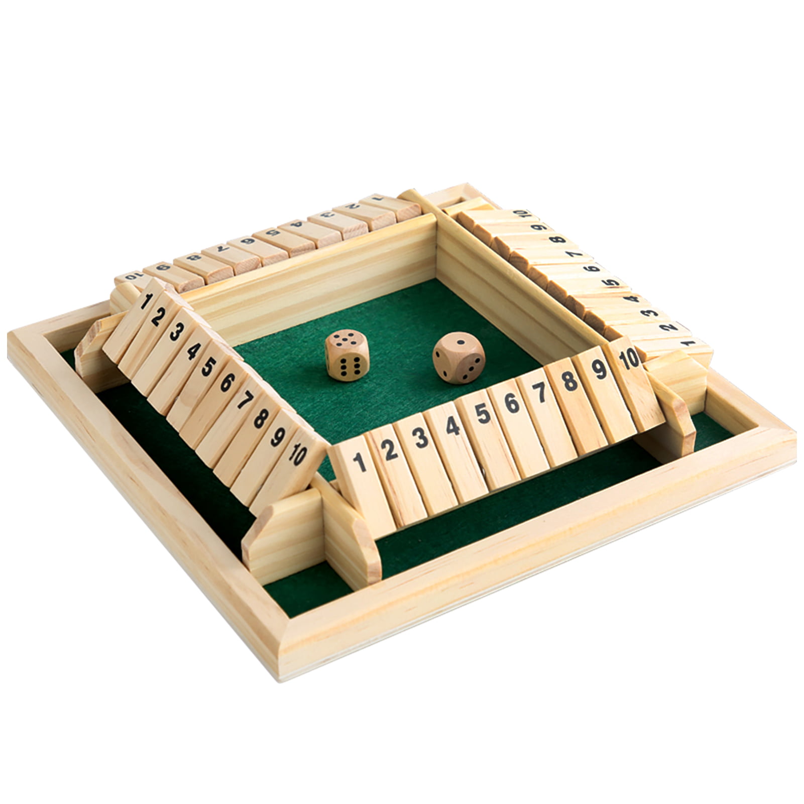 Board Game for Kids & Adults 2-4 Players Classics Family Educational Learning Toy CNMF Shut The Box Wooden Board Dice Game 