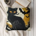 thumbnail image 3 of SHANXI  Happy Halloween Boo Black Cat Trick or Treat Throw Pillow Covers,  Spooky Pumpkin Bat Cushion Case for Sofa Couch  12x12in, 3 of 5