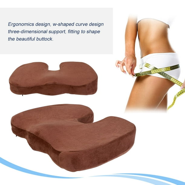 Memory Foam Hip Cushion Ergonomic Seat Cushions Relief Pain Sciatica for Office Home(Coffee