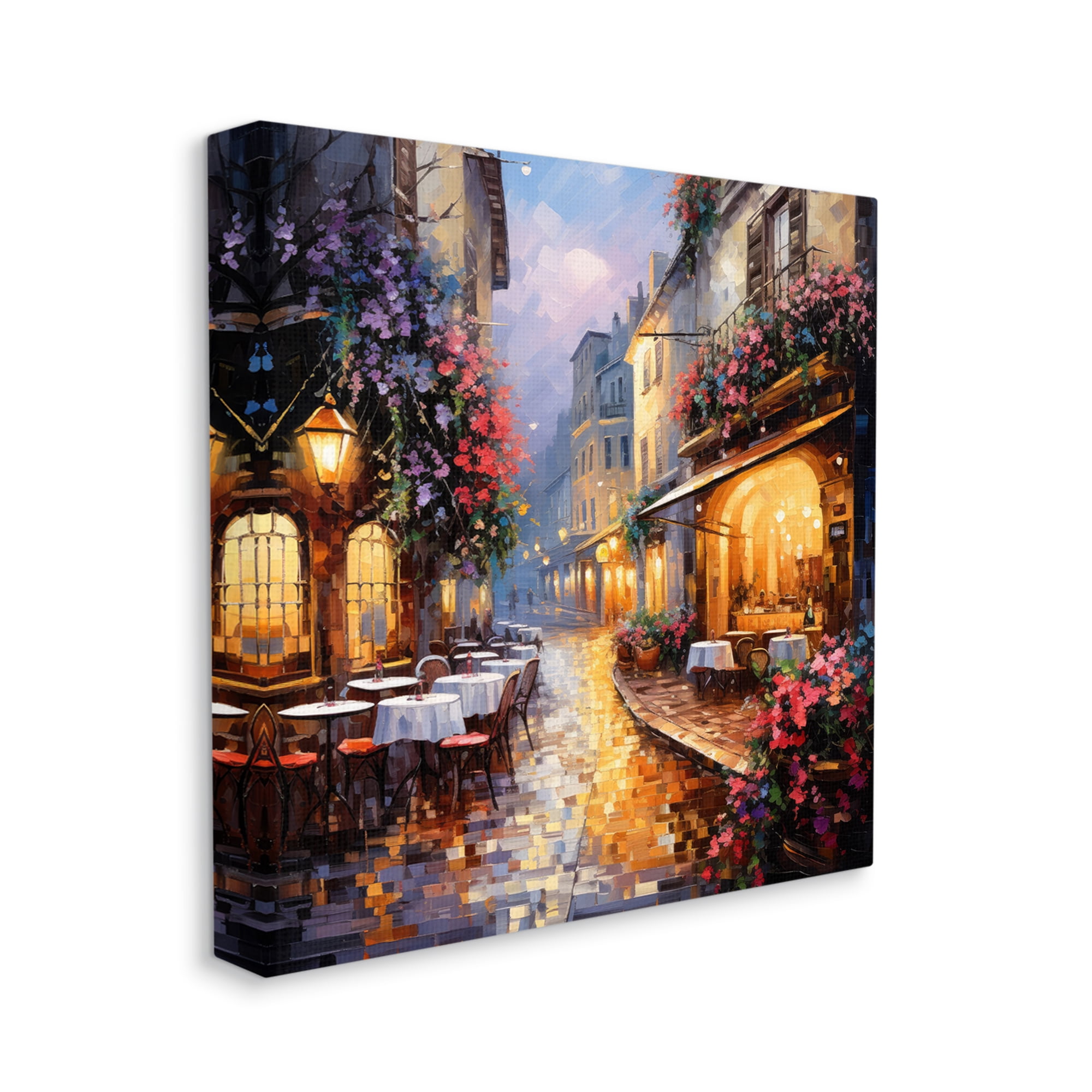 Stupell Industries Floral French Bistro Travel & Places Painting Gallery Wrapped Canvas Art Print Wall Art, 36 x 36
