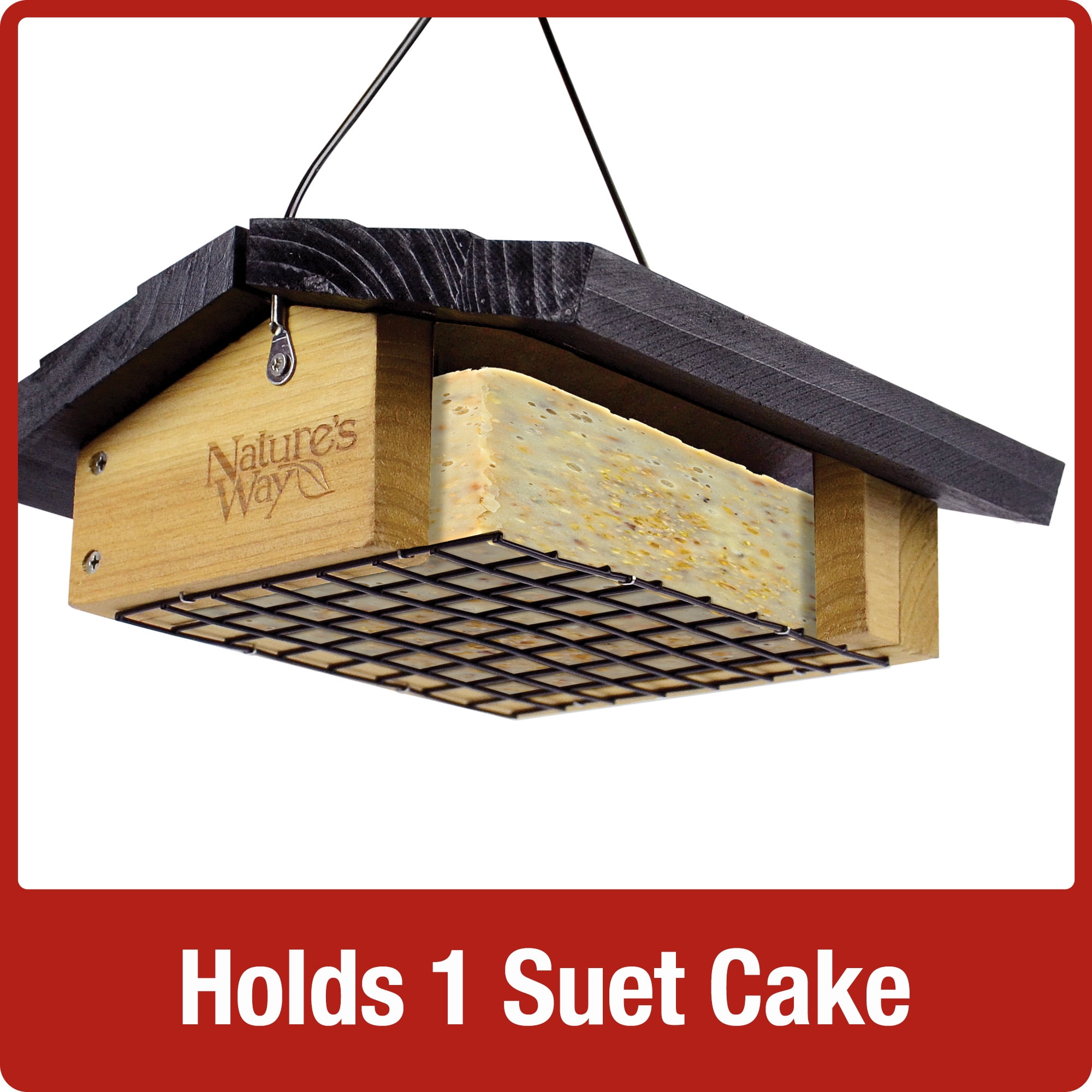 'Nature's Way Cedar Suet Upside-Down Bird Feeder 1 Cake, Brown