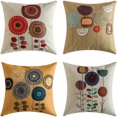 thumbnail image 1 of Linen printed pillowcase four piece set comfortable soft home decor detachable pillowcase, 1 of 4