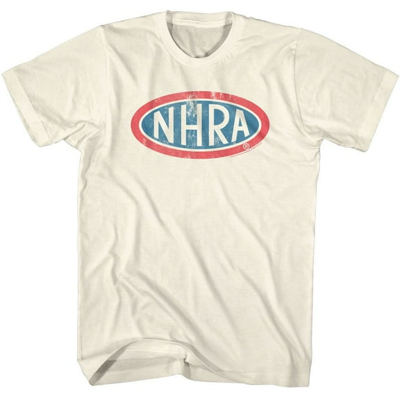 National Hot Rod Association NHRA Oval Logo Natural Adult T-Shirt