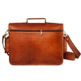 thumbnail image 2 of 18" Brown Leather Crossbody Bag With Large Pocket., 2 of 5