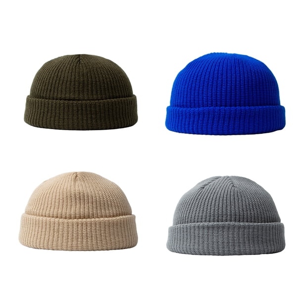 Sonducket Gorros de punto elásticos de 4 piezas, gorras bordadas a la moda, gorro práctico de Hip Hop para ciclismo al aire libre tipo 5 Sombreros Tipo 8
