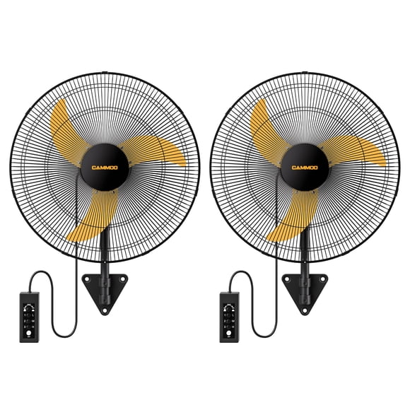 Ventilador de pared CAMMOO, oscilante, 50 cm, con mando a distancia, 2 paquetes